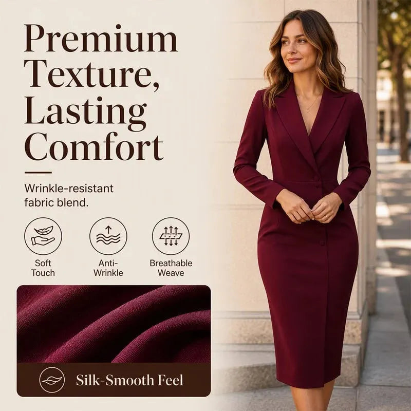 Women's Elegant Asymmetrical Single Breasted Blazer Dress