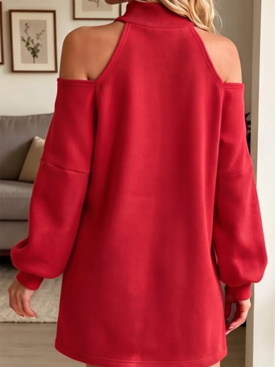 Stylish off-the-shoulder bow-detail dress
