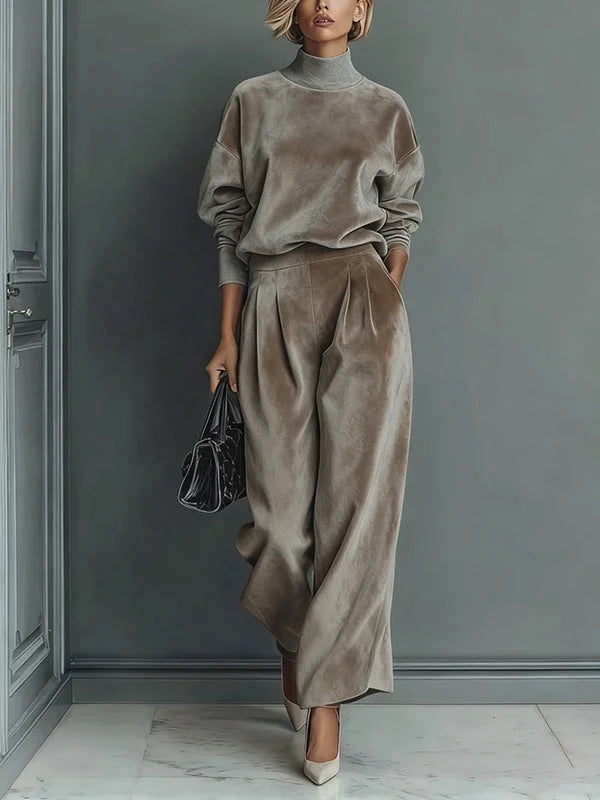 Conjunto de Terciopelo Elegante para Uso Diario