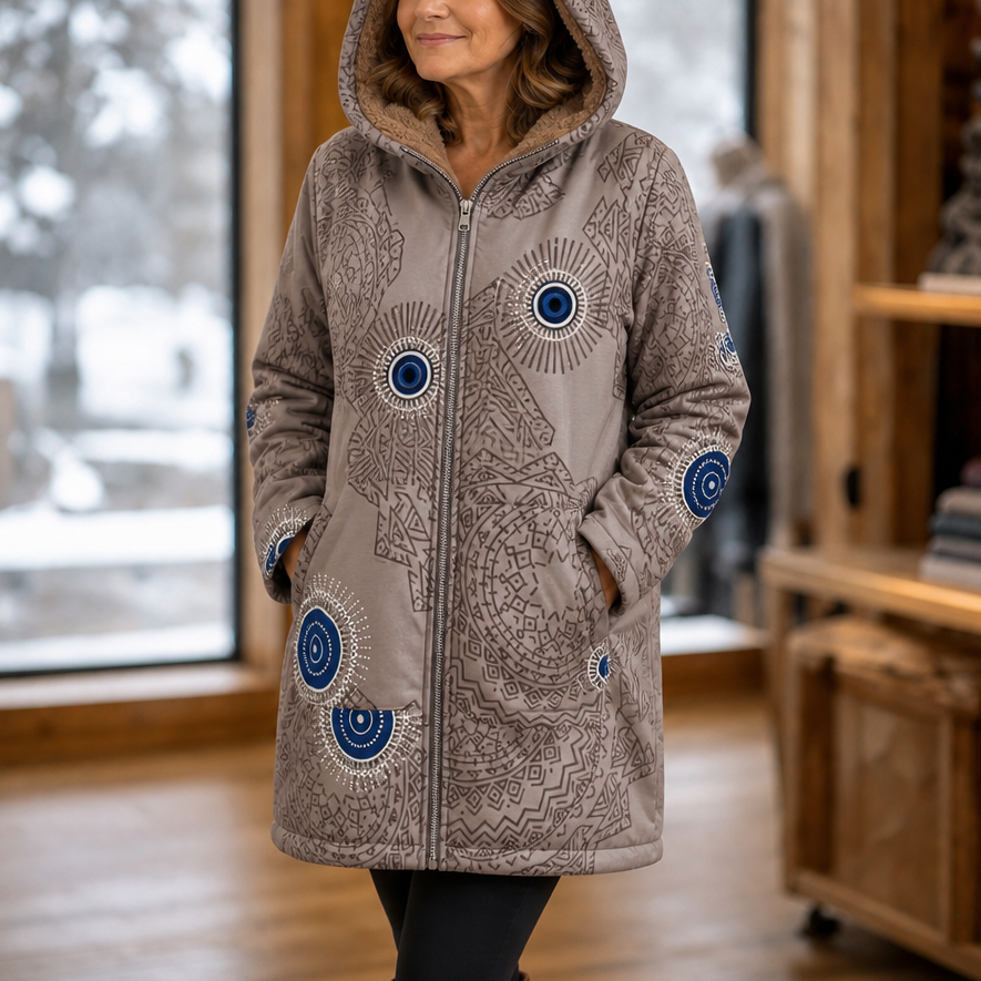 Leaf & Loom – Printed Hooded Winter Coat