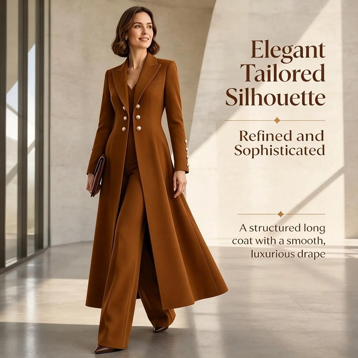 Stylish sporty half-zip button-up sweatshirt and wide-leg pants set