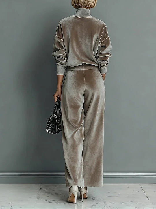 Conjunto de Terciopelo Elegante para Uso Diario