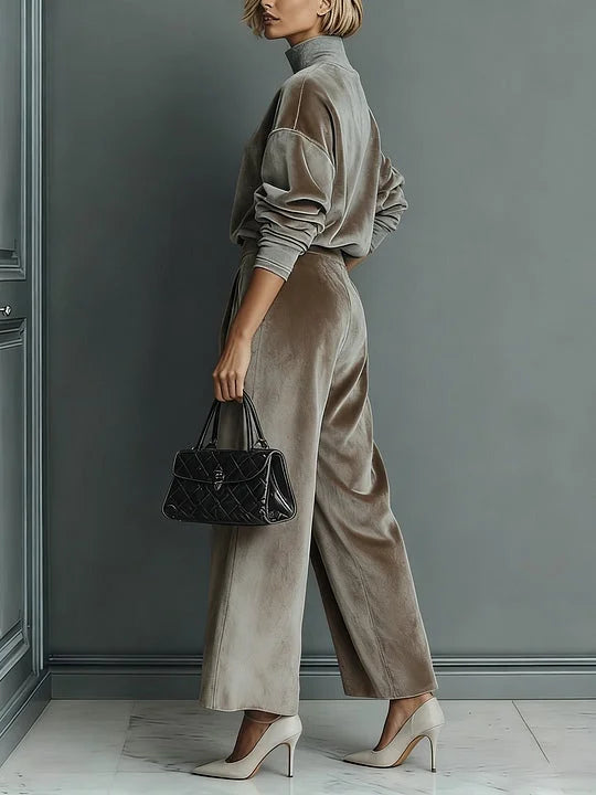 Conjunto de Terciopelo Elegante para Uso Diario